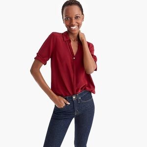 Silk J. Crew cranberry shirt XL Tall
